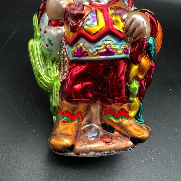 2000 CHRISTOPHER RADKO COWBOY SANTA 5.5" ORNAMENT BD C0-QVC-2 TEXAS WILD WEST - Picture 8 of 16